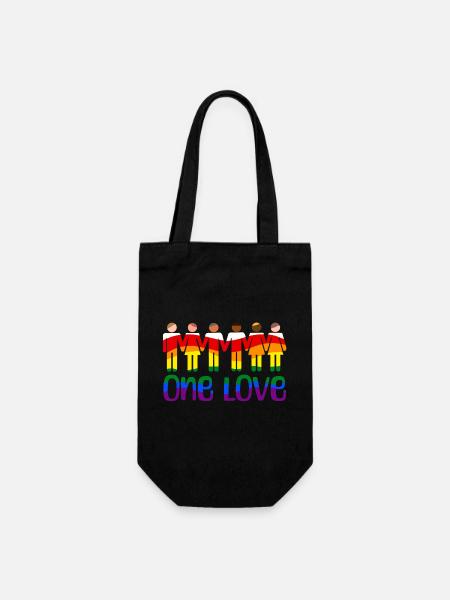 One love rainbow pride outfit - Geschenkbeutel für Flaschen - Schwarz