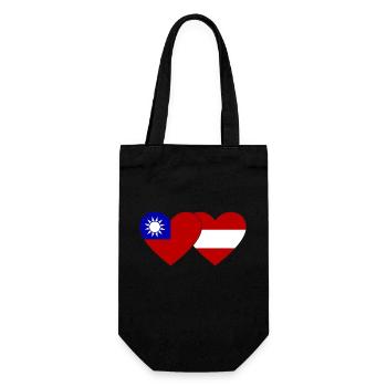 Taiwan Austria Flag Heart - Gift Bag for Bottles - black - Front