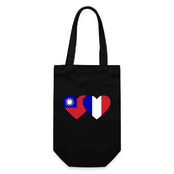 Taiwan France Flag Heart - Sac à bouteille - noir - Devant