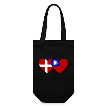 Denmark Taiwan Flag Heart - Gift Bag for Bottles - black - Front
