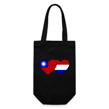 Taiwan Holland Flag Heart - Gift Bag for Bottles - black - Front