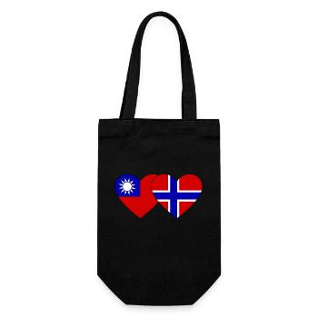 Taïwan Norvège Flag Heart - Sac à bouteille - noir - Devant