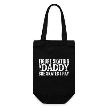 Figure Skating Daddy She Skates I Pay Dad Ice Skat - Geschenkbeutel für Flaschen - Schwarz - Vorne