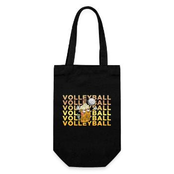Volleyball Bier Biertrinker Volleyballtrainer - Geschenkbeutel für Flaschen - Schwarz - Vorne