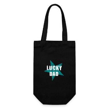 LUCKY DAD - GlücksTshirt - used look - Stern - Gift Bag for Bottles - black - Front