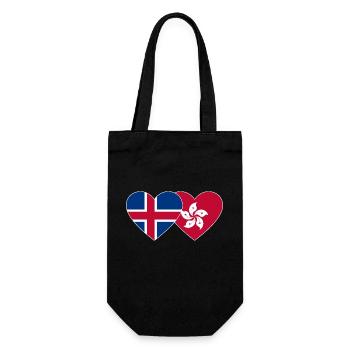 Iceland Hong Kong Flag Heart - Gift Bag for Bottles - black - Front