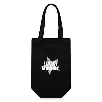 LUCKY MONDAY - GlücksTshirt - used look - Stern - Gift Bag for Bottles - black - Front