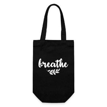Yoga Geschenk für Yogis Meditation Geschenkidee Om - Geschenkbeutel für Flaschen - Schwarz - Vorne