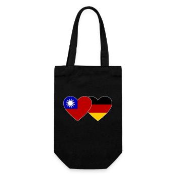 Taiwan Deutschland Flagge Herz - Geschenkbeutel für Flaschen - Schwarz - Vorne