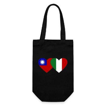 Taïwan Italie Flag Heart - Sac à bouteille - noir - Devant