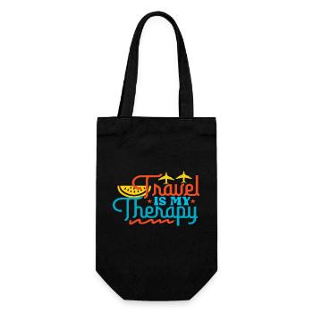 Travel Is My Therapy - Gift Bag for Bottles - black - Front