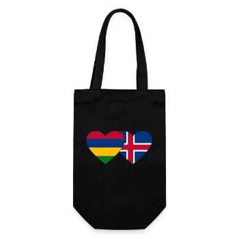 Mauritius Iceland Flag Heart - Gift Bag for Bottles - black - Front