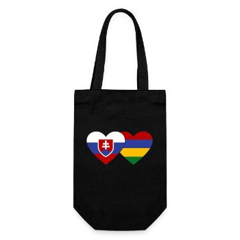 Slowakei Mauritius Flagge Herz - Geschenkbeutel für Flaschen - Schwarz - Vorne