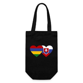 Mauritius Slowakei Flagge Herz - Geschenkbeutel für Flaschen - Schwarz - Vorne