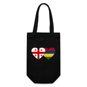 Georgia Mauritius Flag Heart - Gift Bag for Bottles - black - Front