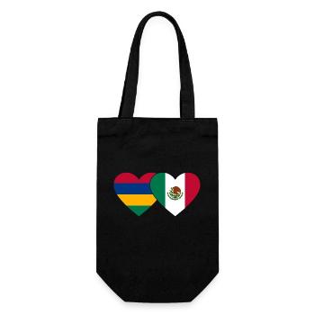 Mauritius Mexico Flag Heart - Gift Bag for Bottles - black - Front