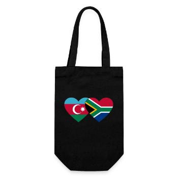 Azerbaijan South Africa Flag Heart - Gift Bag for Bottles - black - Front