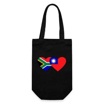 Afrique du Sud Taiwan Flag Heart - Sac à bouteille - noir - Devant