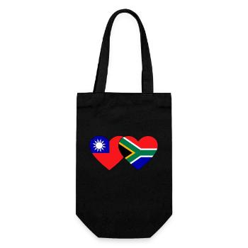 Taiwan South Africa Flag Heart - Gift Bag for Bottles - black - Front