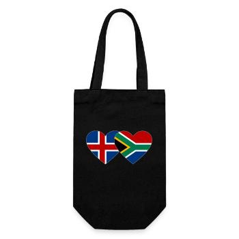 Iceland South Africa Flag Heart - Gift Bag for Bottles - black - Front
