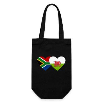 South Africa Wales Flag Heart - Gift Bag for Bottles - black - Front