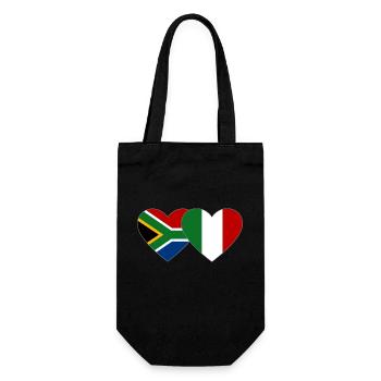 Afrique du Sud Italie Flag Heart - Sac à bouteille - noir - Devant