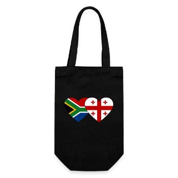 Südafrika georgien Flagge Herz - Geschenkbeutel für Flaschen - Schwarz - Vorne