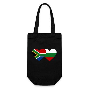 Südafrika Bulgarien Flagge Herz - Geschenkbeutel für Flaschen - Schwarz - Vorne