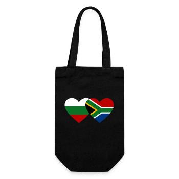 Bulgaria South Africa Flag Heart - Gift Bag for Bottles - black - Front