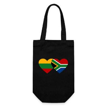 Lithuania South Africa Flag Heart - Gift Bag for Bottles - black - Front