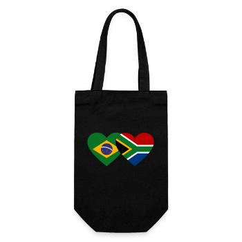 Brésil Afrique du Sud Flag Heart - Sac à bouteille - noir - Devant