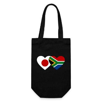 Japan South Africa Flag Heart - Gift Bag for Bottles - black - Front
