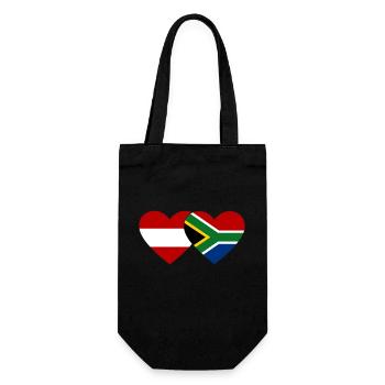 Austria South Africa Flag Heart - Gift Bag for Bottles - black - Front