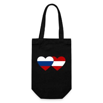 Russia Austria Flag Heart - Gift Bag for Bottles - black - Front