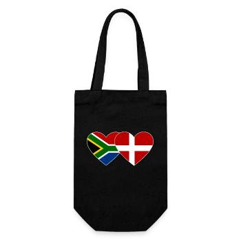 South Africa Denmark Flag Heart - Gift Bag for Bottles - black - Front