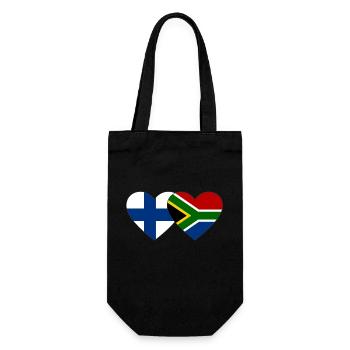 Finlande Afrique du Sud Flag Heart - Sac à bouteille - noir - Devant