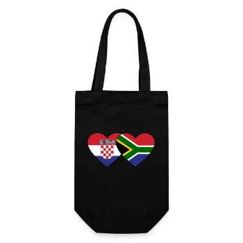 Croatia South Africa Flag Heart - Gift Bag for Bottles - black - Front