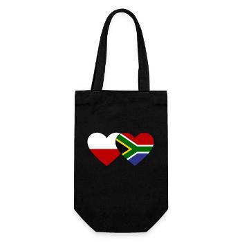 Poland South Africa Flag Heart - Gift Bag for Bottles - black - Front