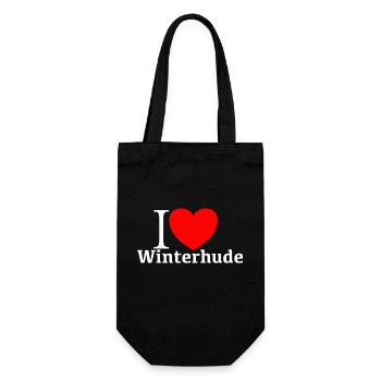 i love Winterhude - Gift Bag for Bottles - black - Front
