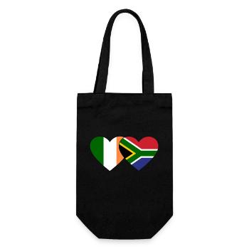Ireland South Africa Flag Heart - Gift Bag for Bottles - black - Front