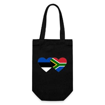 Estonie Afrique du Sud Flag Heart - Sac à bouteille - noir - Devant