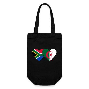 Südafrika Algerien Flagge Herz - Geschenkbeutel für Flaschen - Schwarz - Vorne