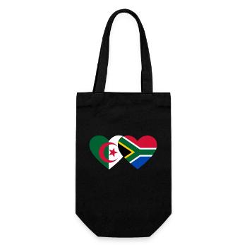 Algeria South Africa Flag Heart - Gift Bag for Bottles - black - Front