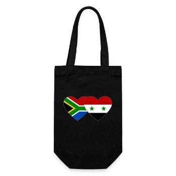 South Africa Syria Flag Heart - Gift Bag for Bottles - black - Front