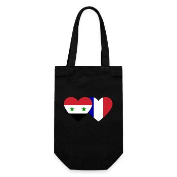 Syrie France Flag Coeur - Sac à bouteille - noir - Devant