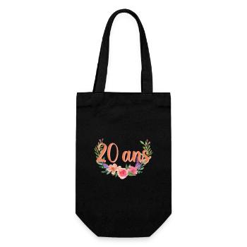 20 ans Floral Script - Sac à bouteille - noir - Devant