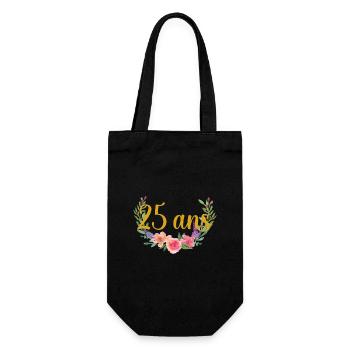 fleurs anniversaire 25ans - Sac à bouteille - noir - Devant