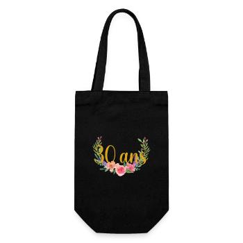 fleurs anniversaire 30 ans - Sac à bouteille - noir - Devant