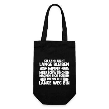 Nagetier Meerschwein Meerschweinchen - Geschenkbeutel für Flaschen - Schwarz - Vorne