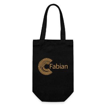 Für Fabian - Geschenkbeutel für Flaschen - Schwarz - Vorne